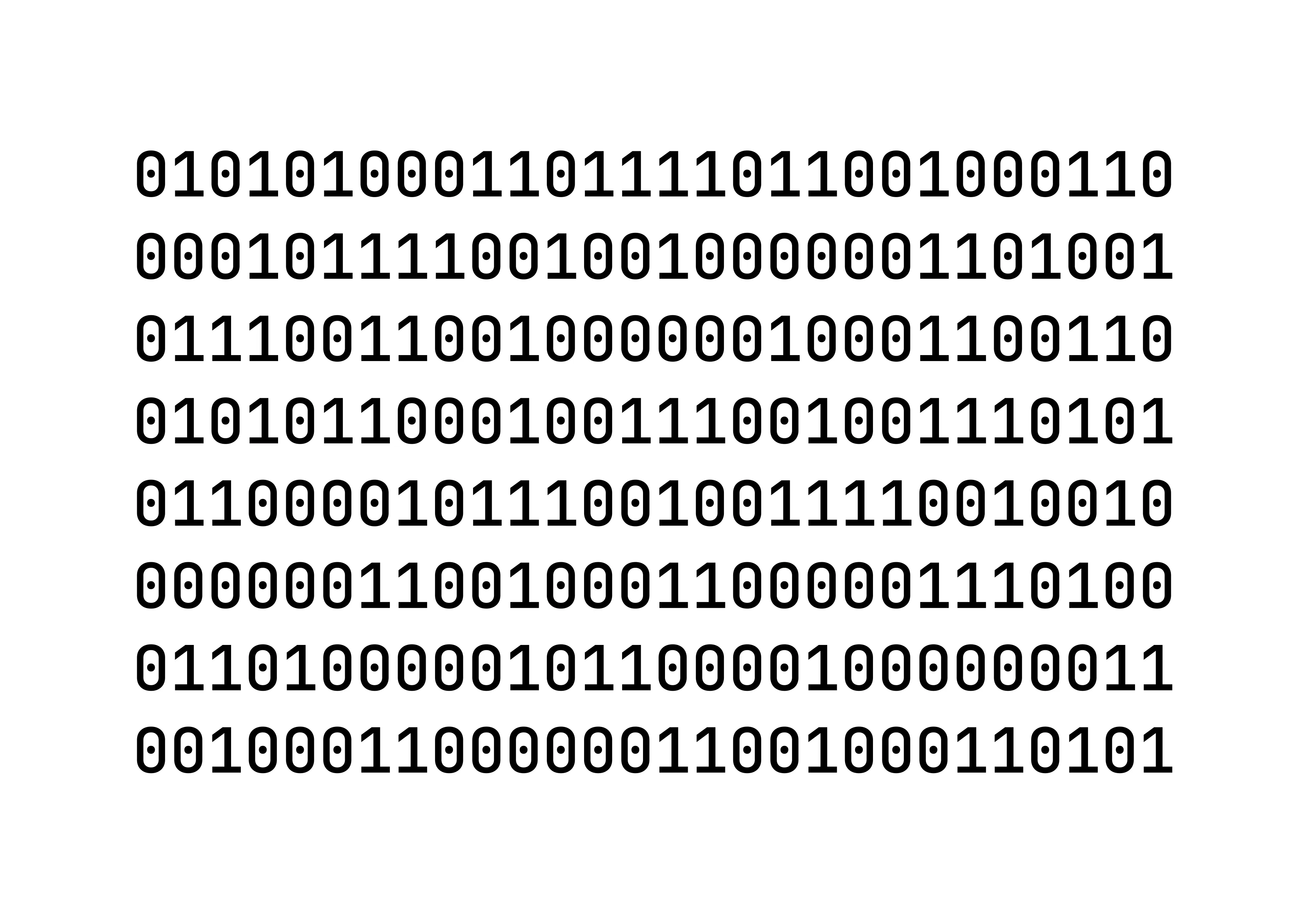 Binary code representing 'Today is February 20th, 2025'.