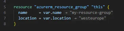 Terraform Variables Resolution Example